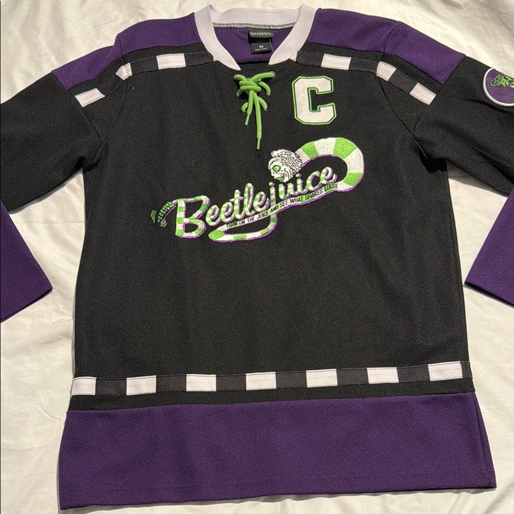 Beetlejuice Hockey Jersey in Size X-Small unisex